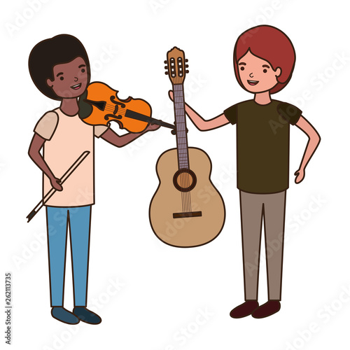 men with musical instruments character