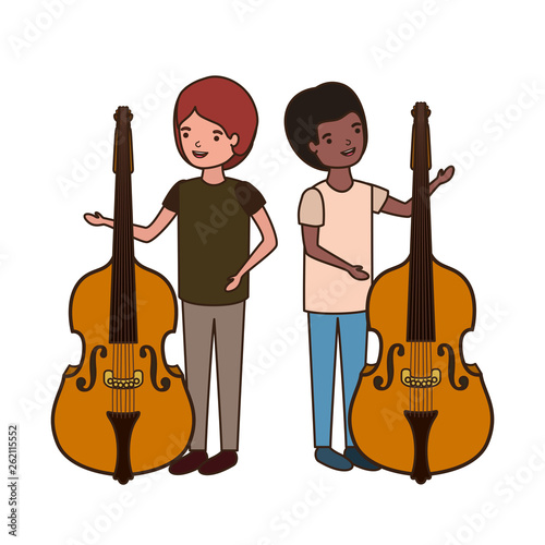 men with musical instruments character
