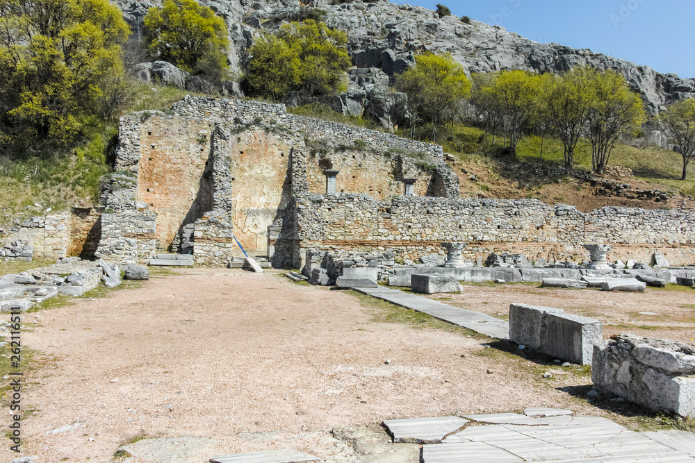 Ruins at archaeological site of Philippi, Eastern Macedonia and Thrace, Greece
