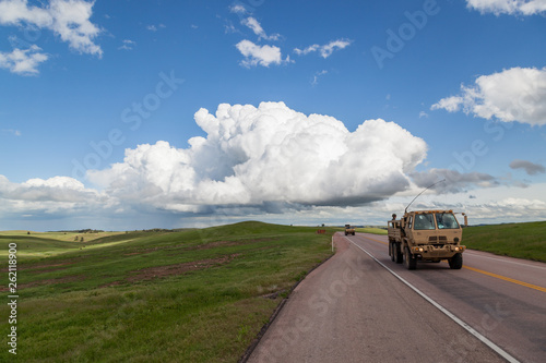 Military Vehicles on the Prairie