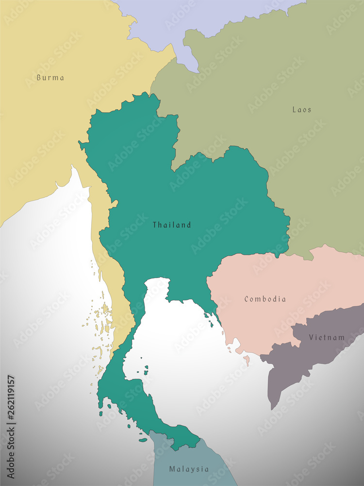 map of thailand  administrative, vector Illustration