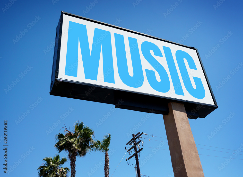 Fototapeta premium Aged and worn music sign