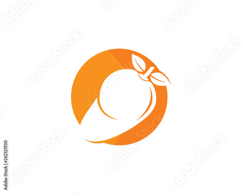 Mango in flat style. Mango vector logo.