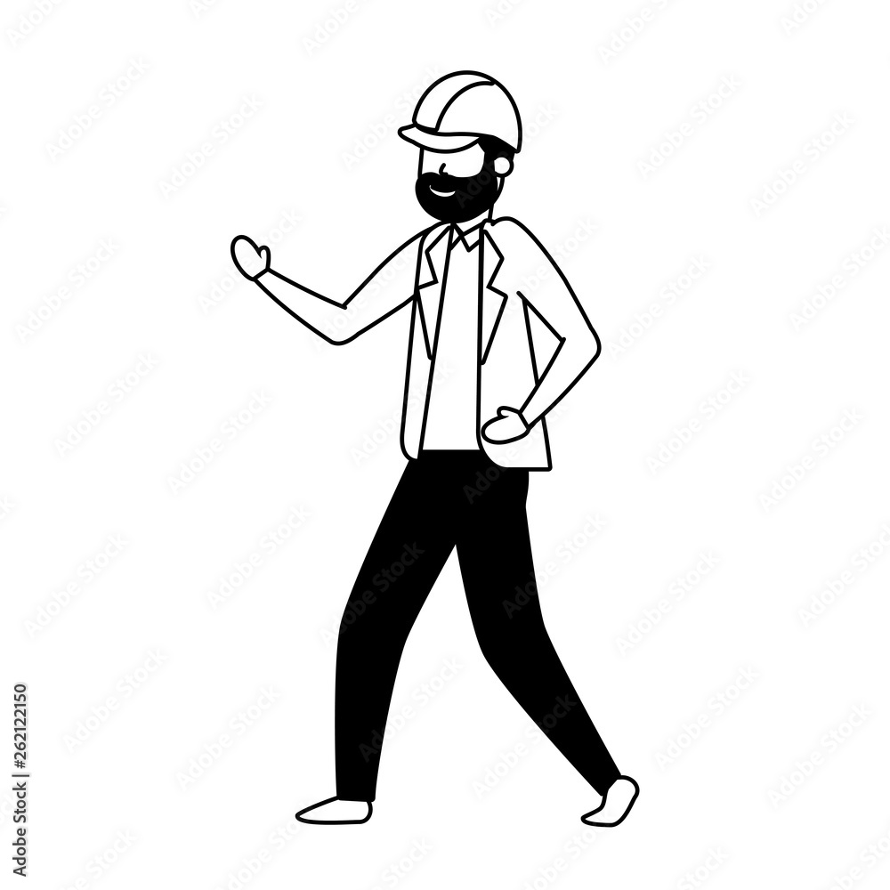 contractor man worker with helmet