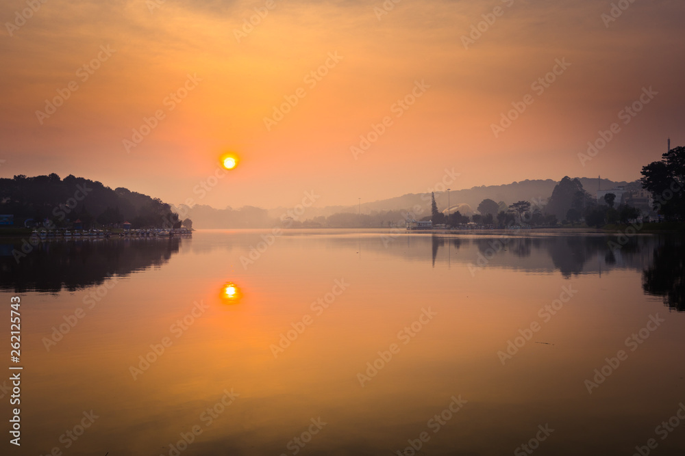 Sunrise over Xuan Huong Lake, Dalat, Vietnam