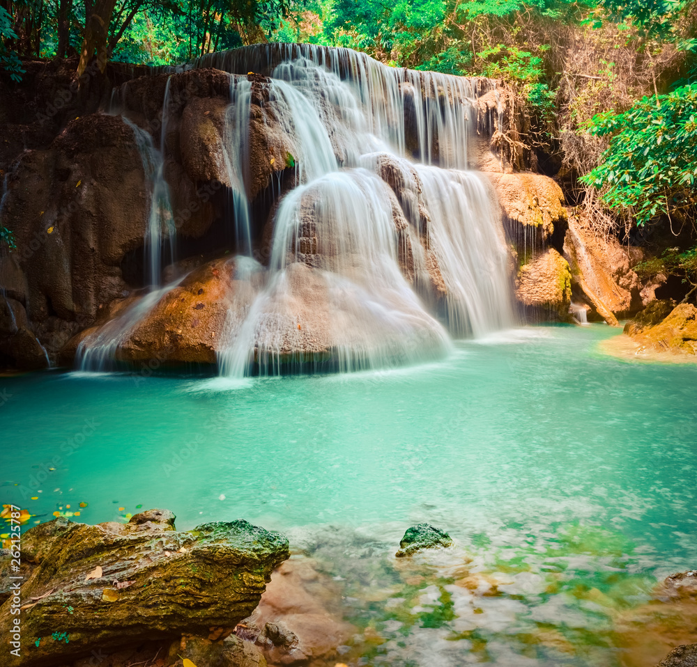 Beautiful waterfall Huai Mae Khamin, Thailand Beautiful waterfall Huai Mae Khamin, Thailand
