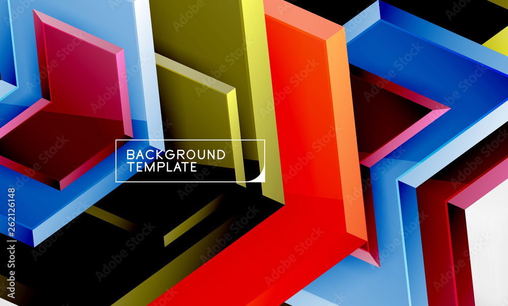 Shiny glossy arrows background, clean modern geometric design, futuristic composition