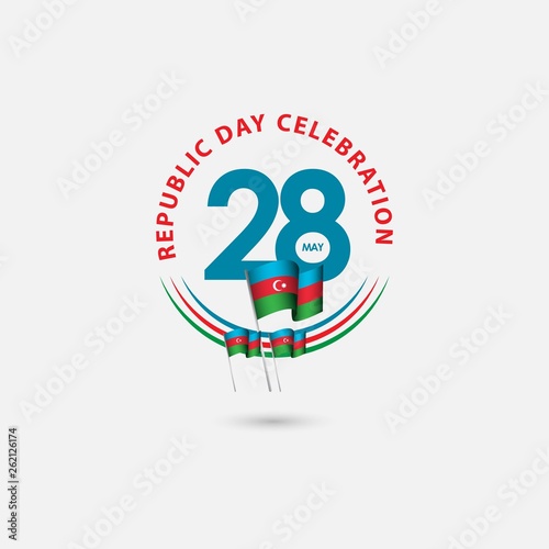 28 Year Azerbaijan Republic Day Celebration Vector Template Design Illustration © Tobrono