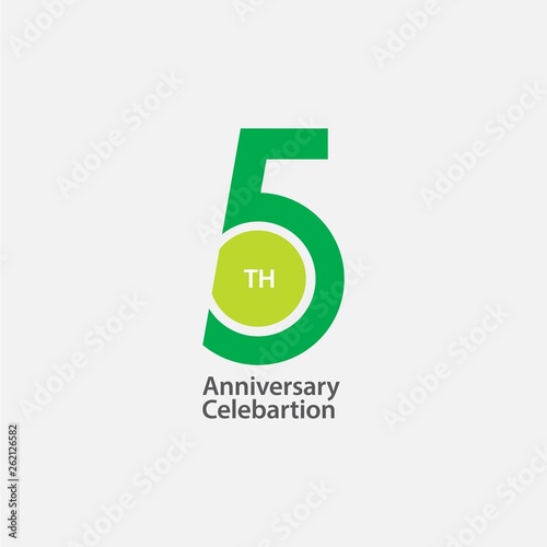 5 th Anniversary Celebration Vector Template Design Illustration