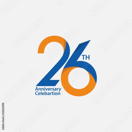 26 th Anniversary Celebration Vector Template Design Illustration