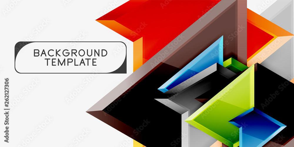 Bright colorful triangular poly 3d composition,abstract geometric background, minimal design, polygonal futuristic poster