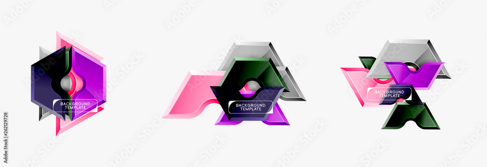 Modern geometric shapes abstract background or logo element. Dynamic color design Modern geometric shapes abstract background or logo element. Dynamic color design