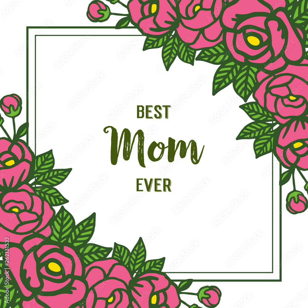 Vector illustration lettering i love you mom for pattern art of rose pink flower frames Vector illustration lettering i love you mom for pattern art of rose pink flower frames