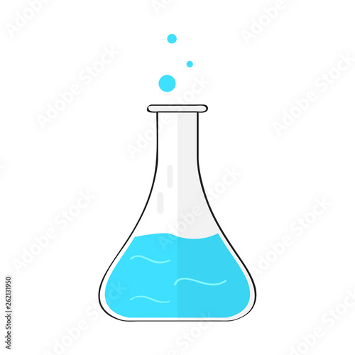 Isolated erlenmeyer flask image. Laboratory instruments. Vector illustration design