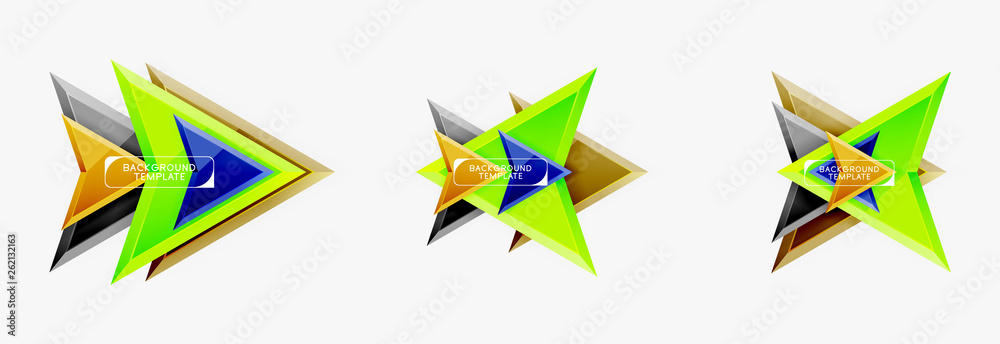 Arrows and triangles geometric design template for banner, background or logo