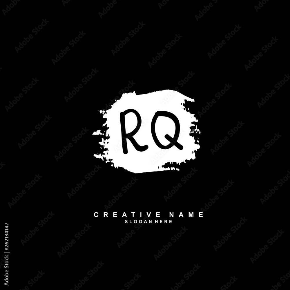 R Q RQ Initial logo template vector