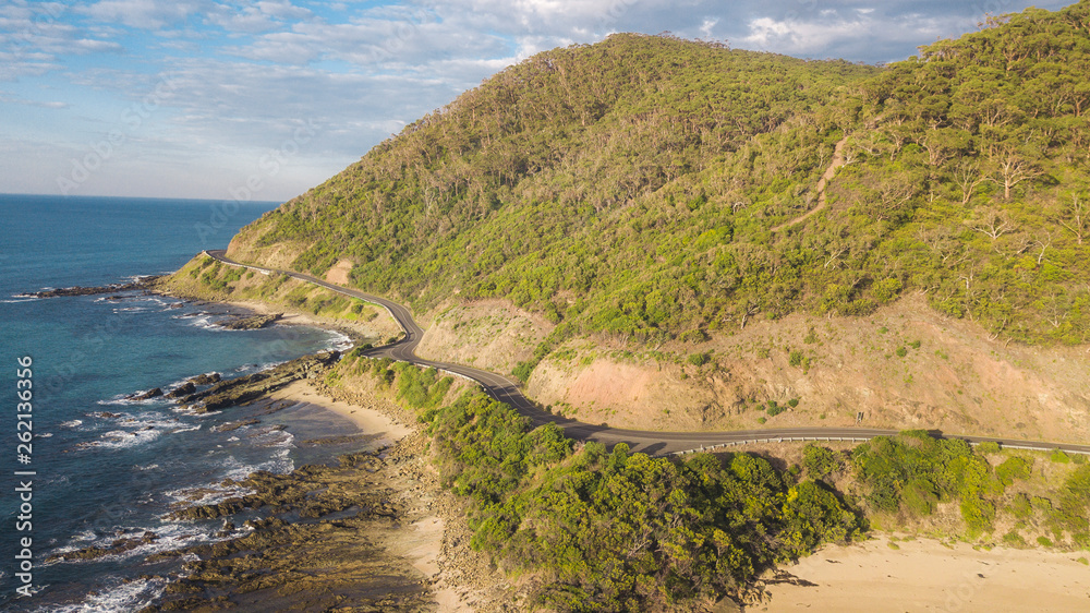 Aerial Views of Beaches and Great Ocean Road Victoria, Australia