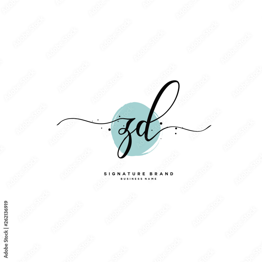 Z D ZD Initial letter handwriting and signature logo. Z D ZD Initial letter handwriting and signature logo.
