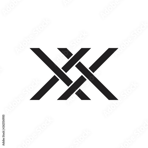 letters x linked geometric line logo vector