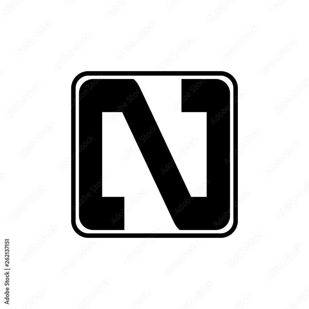 letter n simple geometric square logo vector letter n simple geometric square logo vector