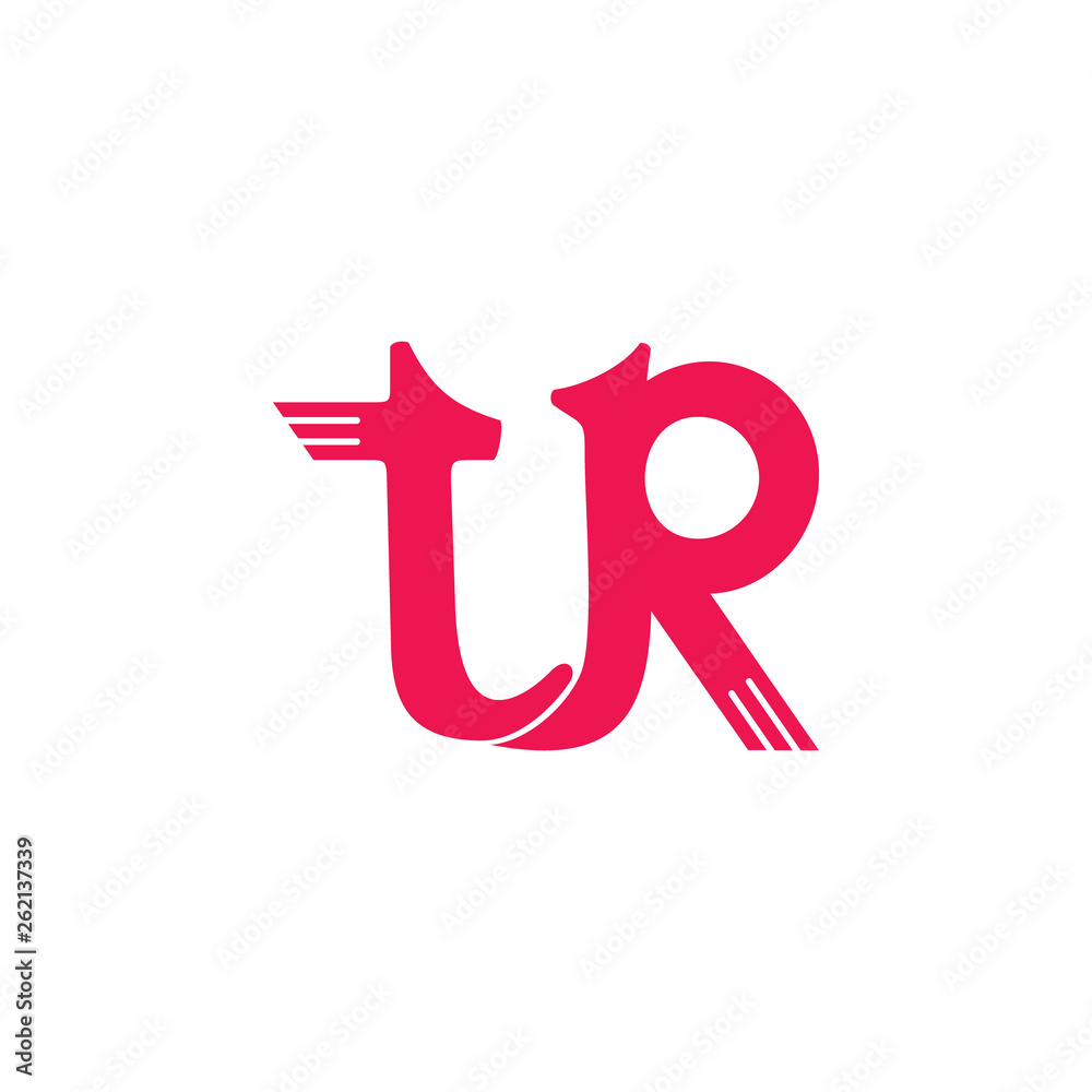 letters tr simple linked geometric logo vector letters tr simple linked geometric logo vector