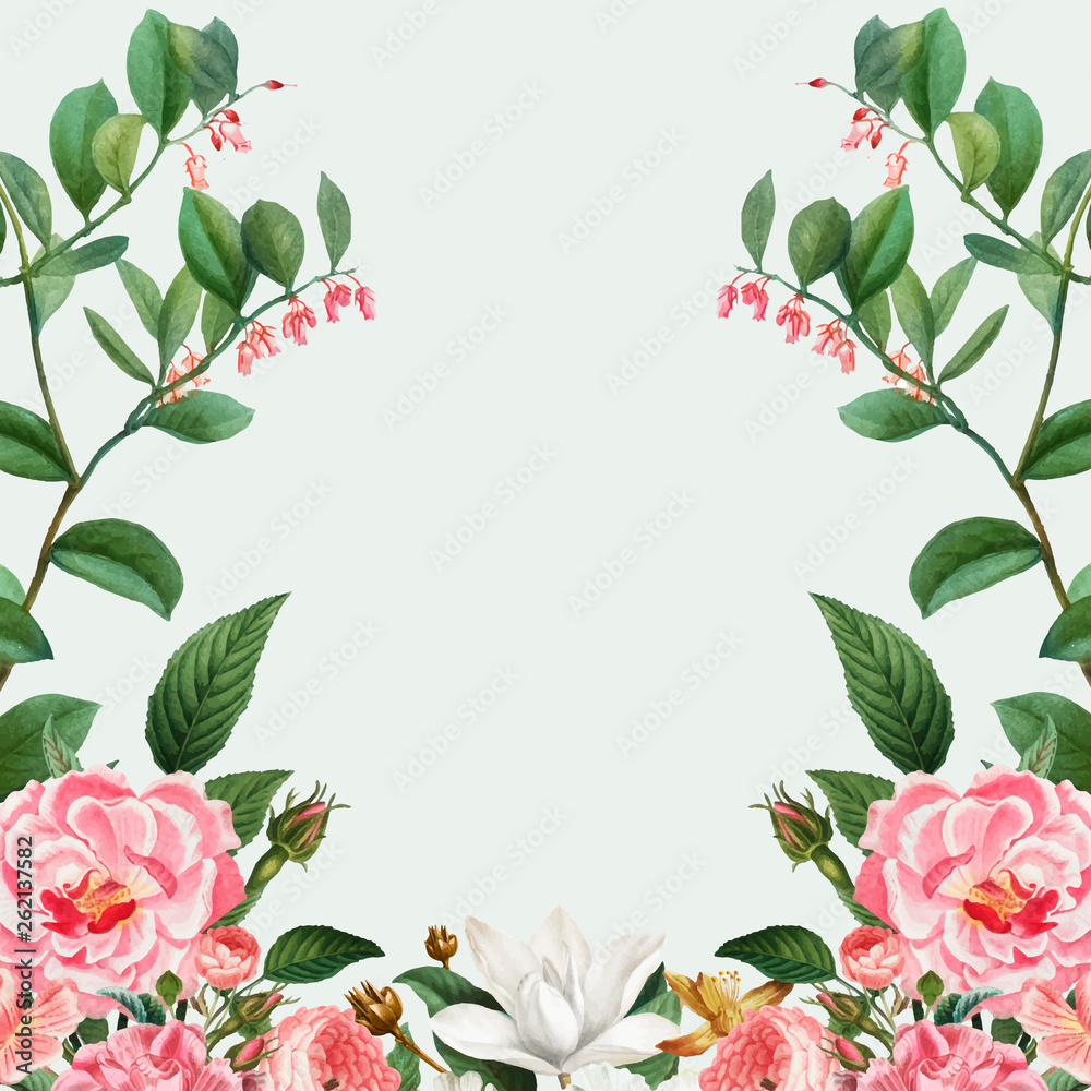 Fototapeta premium Pink peony frame