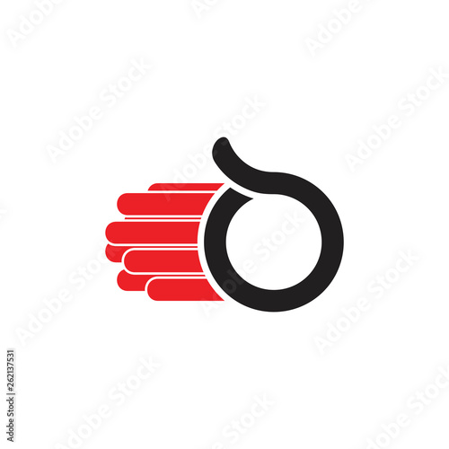 letters o simple fast motion logo vector