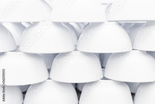 Many White bowl stacked