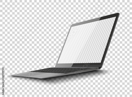 Modern glossy laptop isolated.