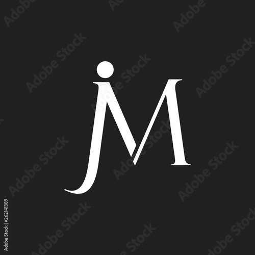 letters jm simple geometric logo vector