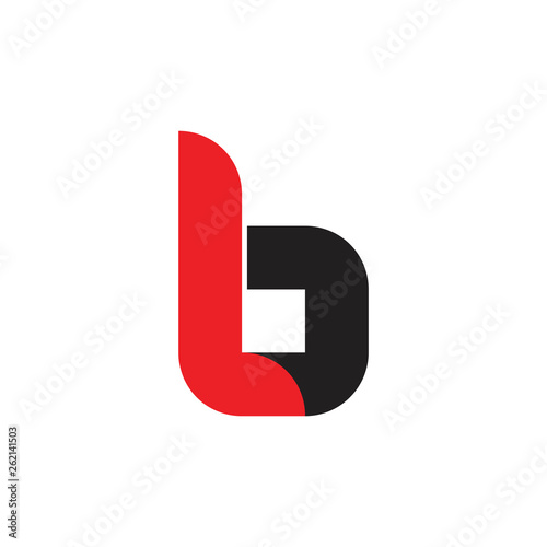 letters lb simple linked curves logo vector