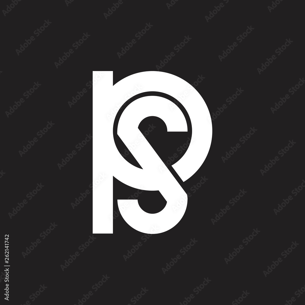 letters sp simple flat geometric line logo vector letters sp simple flat geometric line logo vector