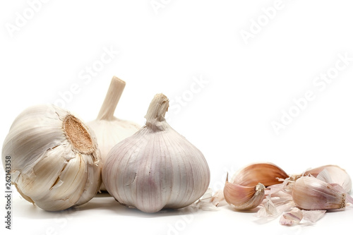 Garlic on white background ...