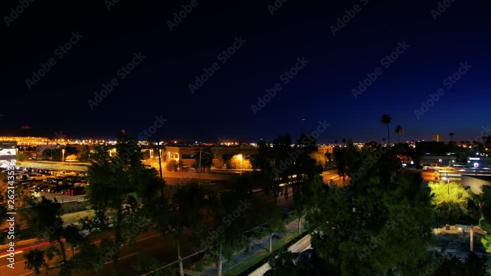 Phoenix evening time-lapse from near Sky Harbor Airport.