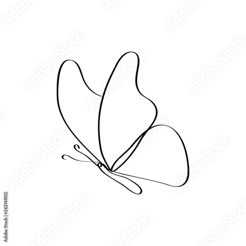 continuous line butterfly