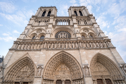 View of Notre Dame Cathedral in Paris France