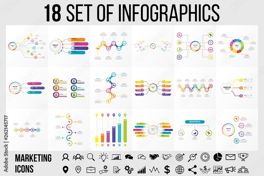 Vector Infographic Template Design with Options and steps. Business Data Visualization Timeline with Marketing Icons most useful can be used for presentation, diagrams, annual reports, workflow layout Vector Infographic Template Design with Options and steps. Business Data Visualization Timeline with Marketing Icons most useful can be used for presentation, diagrams, annual reports, workflow layout