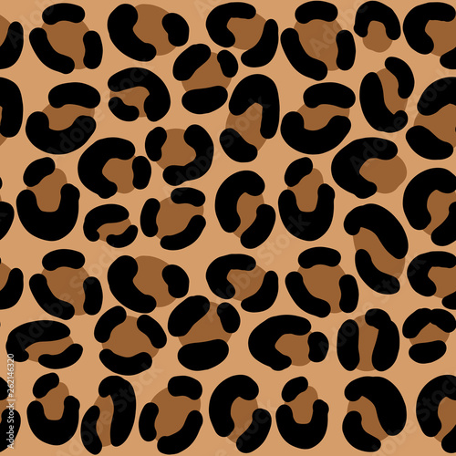 Leopard animal print. Vector seamless pattern.