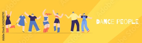 Dance People Club Party Festival Banner Flat Style