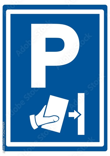 Road sign for paid parking, vector icon photo