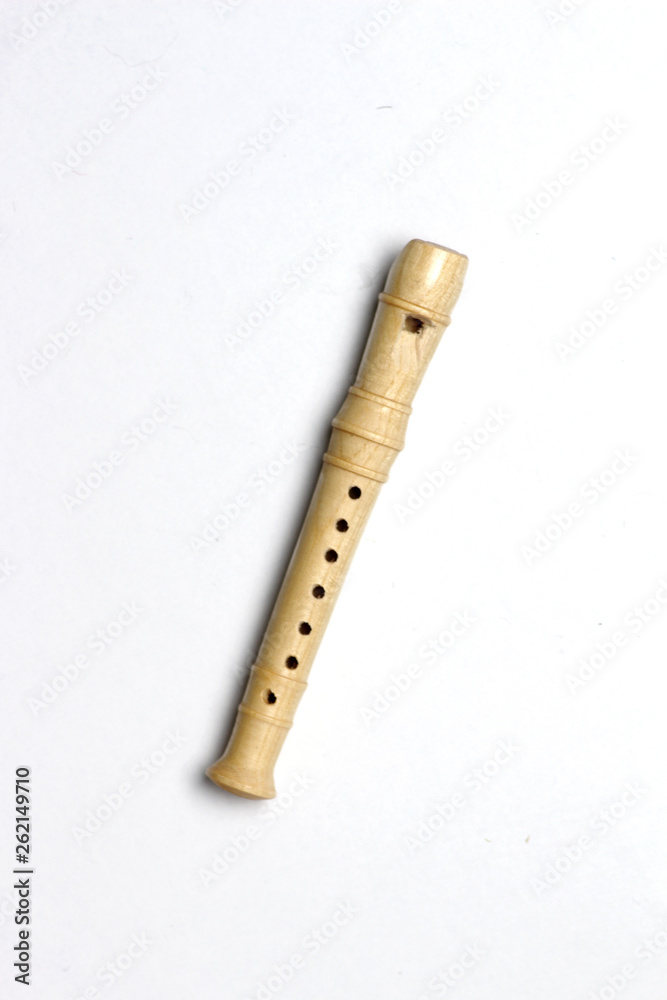 recorder flute isolated on white background flat lay recorder flute isolated on white background flat lay
