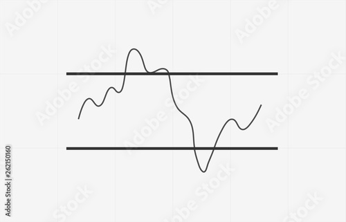RSI indicator technical analysis. Vector stock and cryptocurrency exchange graph, forex analytics and trading market chart. Relative Strength Index