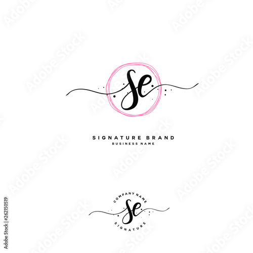 S E SE Initial letter handwriting and  signature logo.