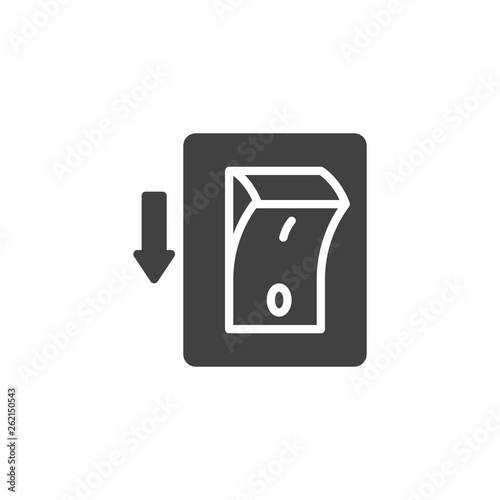Electric switch vector icon. Power off filled flat sign for mobile concept and web design. Toggle switch off position glyph icon. Symbol, logo illustration. Pixel perfect vector graphics