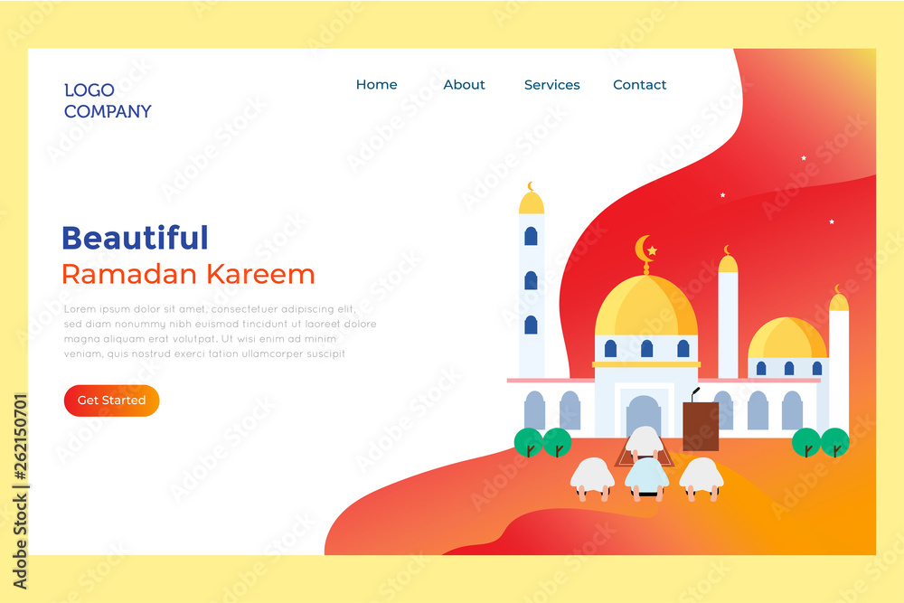sunset ramadan kareem landing page