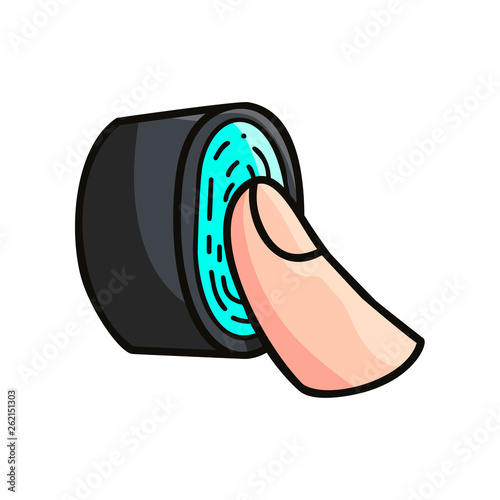 Modern biometric round fingerprint reader door device
