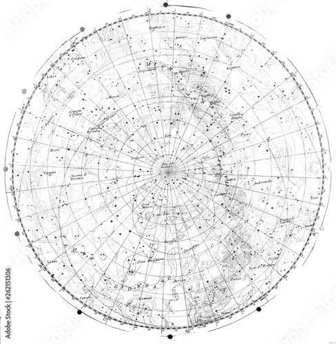 Astronomy. Illustration of engraving.