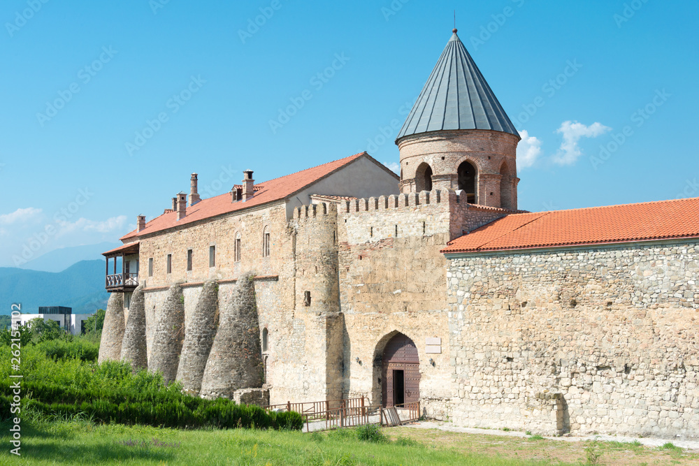 Telavi, Georgia - Jul 10 2018: Alaverdi Monastery. a famous Historic site in Telavi, Kakheti, Georgia.