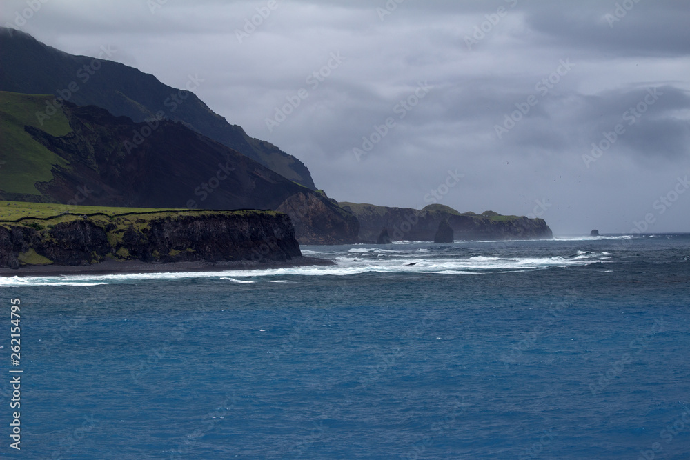 The amazing coast of the Island of Tristan da Cunha - the township is small and called Edinburgh of the Seven Seas. Totally remote.	￼