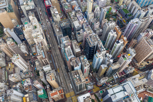 Top view Hong Kong city